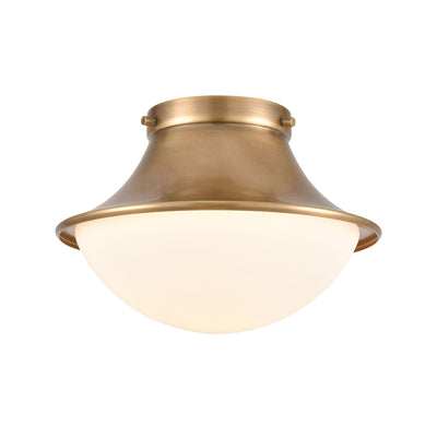 product image of Matterhorn 1-Light 8 x 11 x 11 Flush Mount in Natural Brass with Opal White Glass by BD Fine Lighting 569