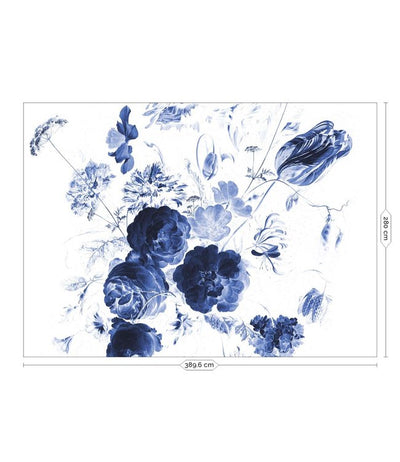 product image for Royal Blue Flowers Wall Mural by KEK Amsterdam 16