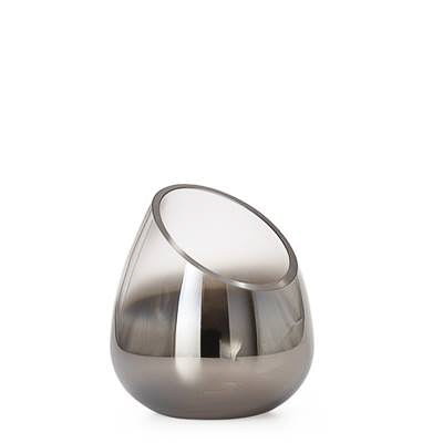 product image for smoke mirror angled cone vase candle holder in short design by torre tagus 2 60