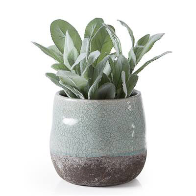 product image for corsica ceramic crackle 2 tone 4 round pot in blue design by torre tagus 2 74