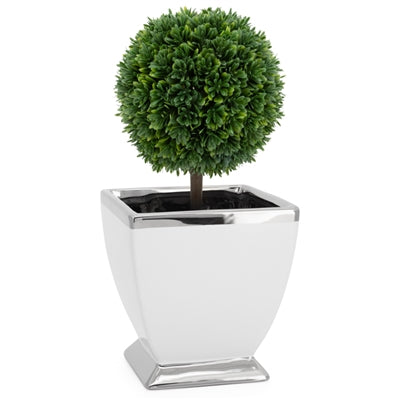 product image for talia silver trim 6 x 6 ceramic pedestal pot vase design by torre tagus 2 15