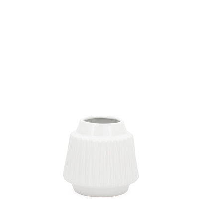 product image for ella faceted ceramic 6h vase in white design by torre tagus 2 26
