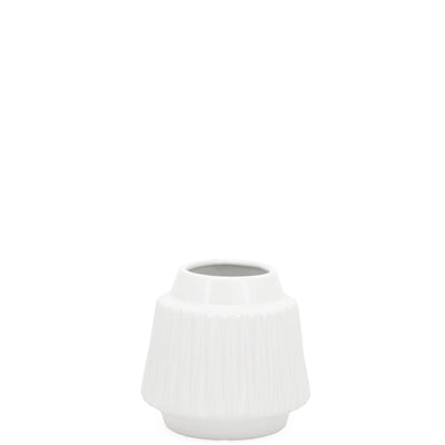 media image for ella faceted ceramic 6h vase in white design by torre tagus 2 20