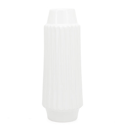 media image for ella faceted ceramic 14h vase in white design by torre tagus 2 221