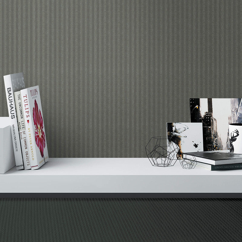 media image for Mica Modern Stripe Wallpaper in Metallic Brown 282