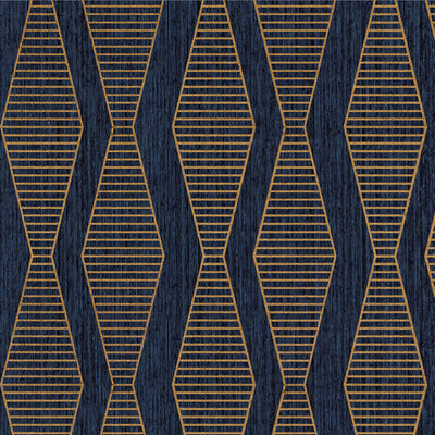 product image of Crepe-Effect Art Deco Wallpaper in Copper/Blue 560