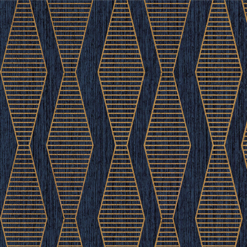 media image for Crepe-Effect Art Deco Wallpaper in Copper/Blue 271