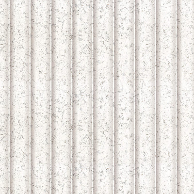 product image of Fluted 3D Effect on Cork Wallpaper in White/Taupe 550