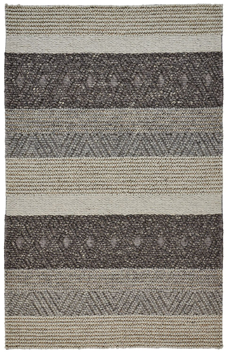 media image for Genet Hand Woven Chracoal Gray and Tan Rug by BD Fine Flatshot Image 1 238