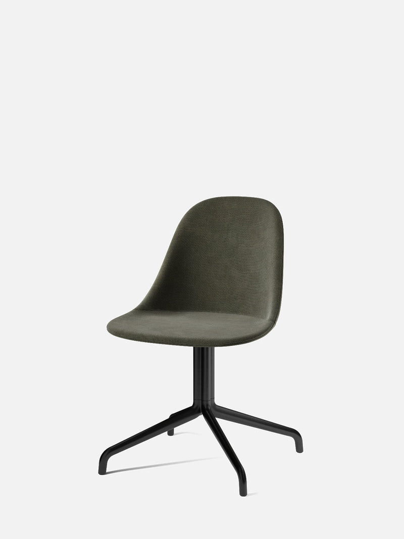 media image for harbour upholstered swivel base chair w steel black legs in various colors design by menu 10 246