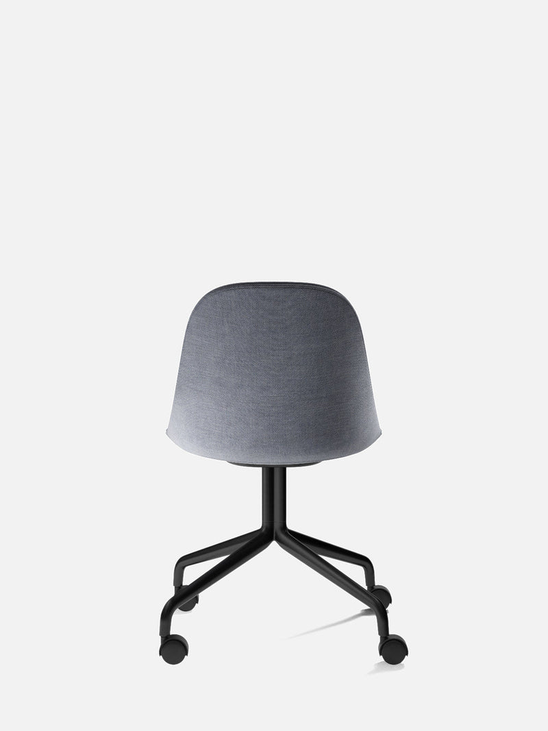media image for harbour upholstered swivel base chair w steel black legs casters in various colors design by menu 7 280