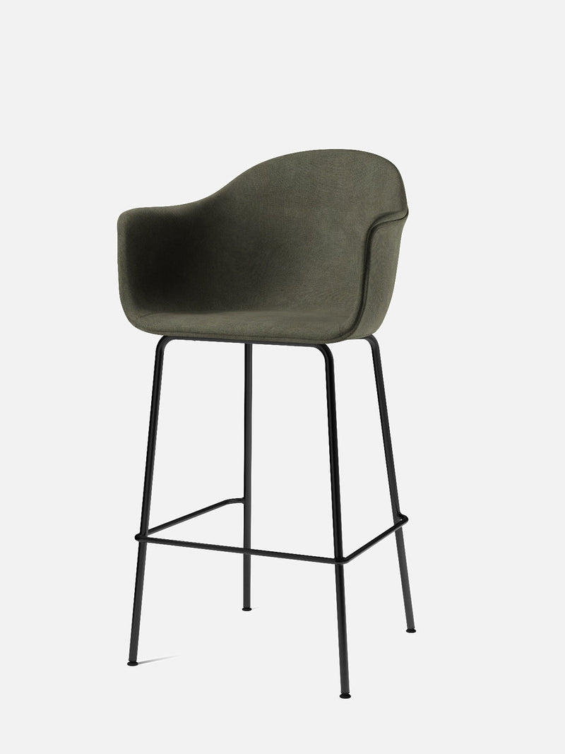 media image for harbour upholstered bar height arm chair w steel black legs in various colors design by menu 10 249