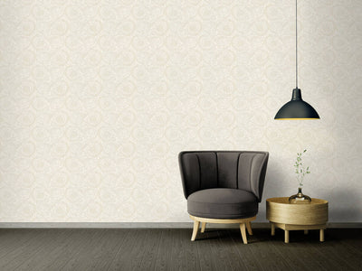 product image for Floral Swirl Textured Wallpaper in Cream from the Versace IV Collection 44
