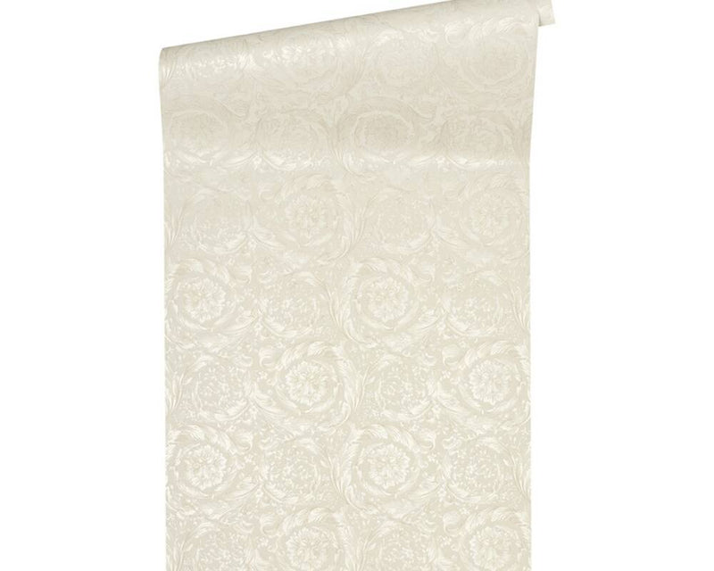 media image for Floral Swirl Textured Wallpaper in Cream from the Versace IV Collection 294