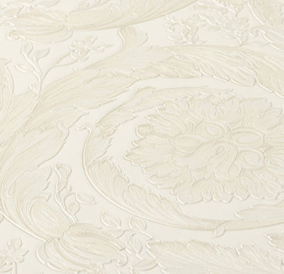product image for Floral Swirl Textured Wallpaper in Cream from the Versace IV Collection 8