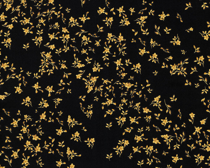 media image for Floral Petite Textured Wallpaper in Black/Gold from the Versace IV Collection 215