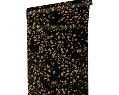 product image for Floral Petite Textured Wallpaper in Black/Gold from the Versace IV Collection 9