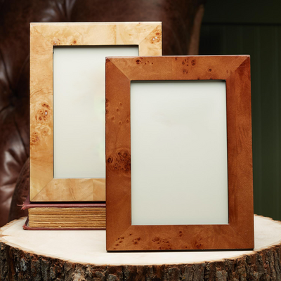 product image for Burled Wood 4" x 6" Photo Frame in Gift Box in Various Colors 93