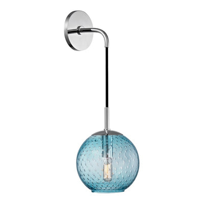 product image for rousseau 1 light wall sconce blue glass design by hudson valley 3 94