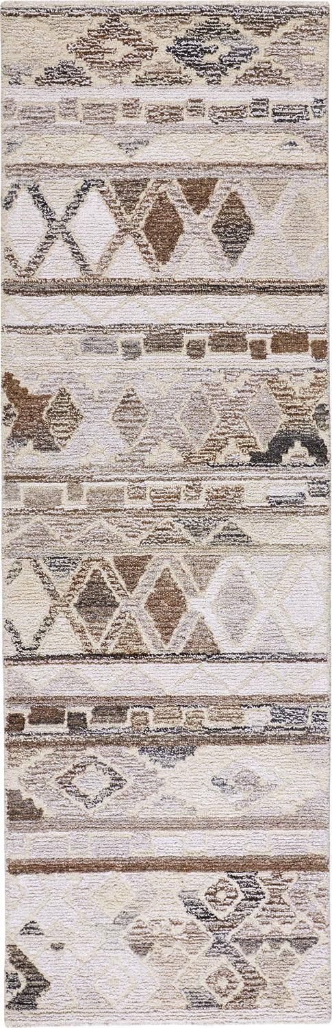 media image for Palatez Hand Tufted Ivory and Brown Rug by BD Fine Flatshot Image 1 217