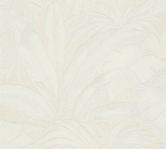 media image for Jungle Palm Leaves Textured Wallpaper in Cream by Versace Home 268