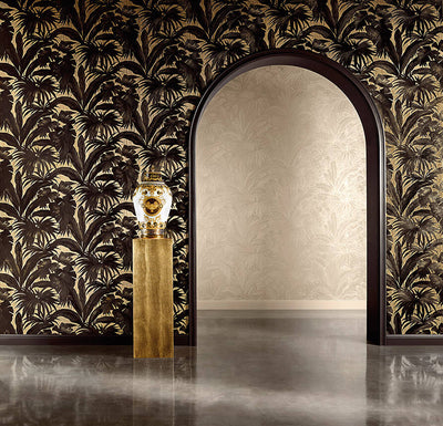 product image for Jungle Palm Leaves Textured Wallpaper in Brown/Cream from the Versace V Collection 30