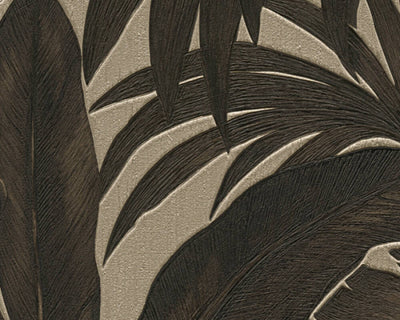 product image for Jungle Palm Leaves Textured Wallpaper in Brown/Cream from the Versace V Collection 17