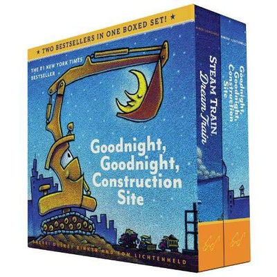 product image of Goodnight, Goodnight, Construction Site and Steam Train, Dream Train Board Books Boxed Set By Sherri Duskey Rinker 535
