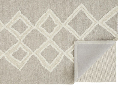 product image for Elika Hand Tufted Taupe and Ivory Rug by BD Fine Fold Image 1 5