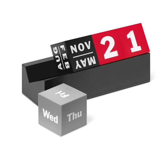 media image for Calendar Perpetual Cubes Blk Red Grey 255