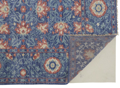 product image for Bennet Hand Knotted Blue and Orange Rug by BD Fine Fold Image 1 47