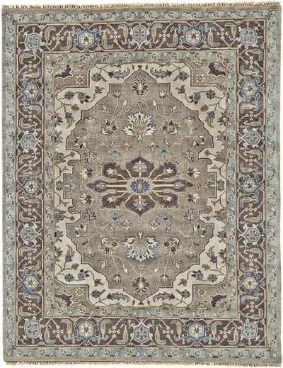 product image of Alden Hand Knotted Gray and Blue Rug by BD Fine Flatshot Image 1 58
