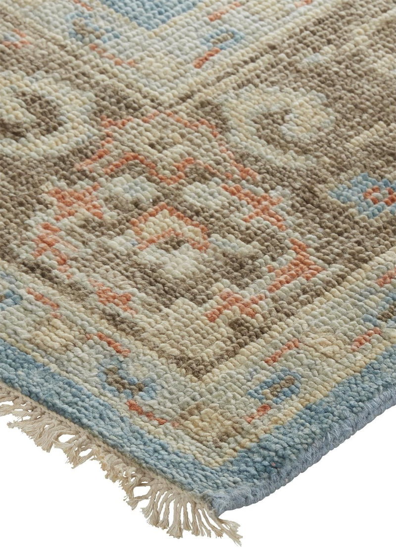 media image for Bennet Hand Knotted Blue and Brown Rug by BD Fine Corner Image 1 290
