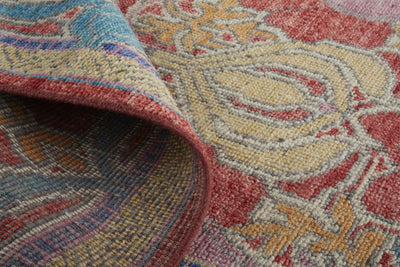 product image for Bennet Hand Knotted Blue and Red Rug by BD Fine Roll Image 1 35