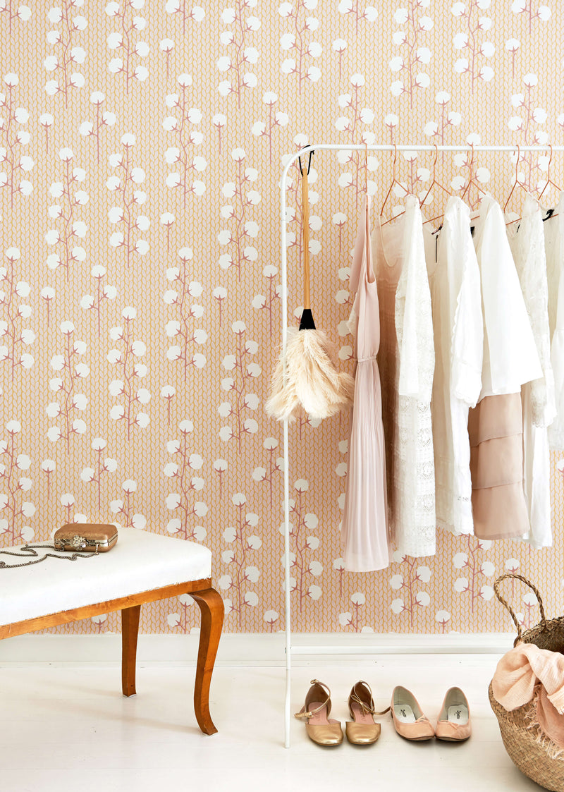 media image for Sweet Cotton Soft Pink Wallpaper by Majvillan 234