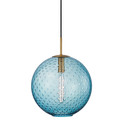 product image for hudson valley rousseau 1 light pendant blue glass 2015 1 85
