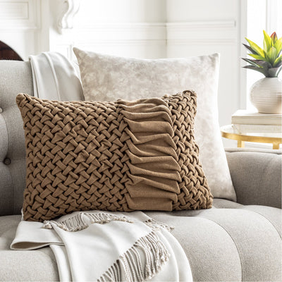 product image for Collins OIS-001 Velvet Square Pillow in Khaki & Cream by Surya 80