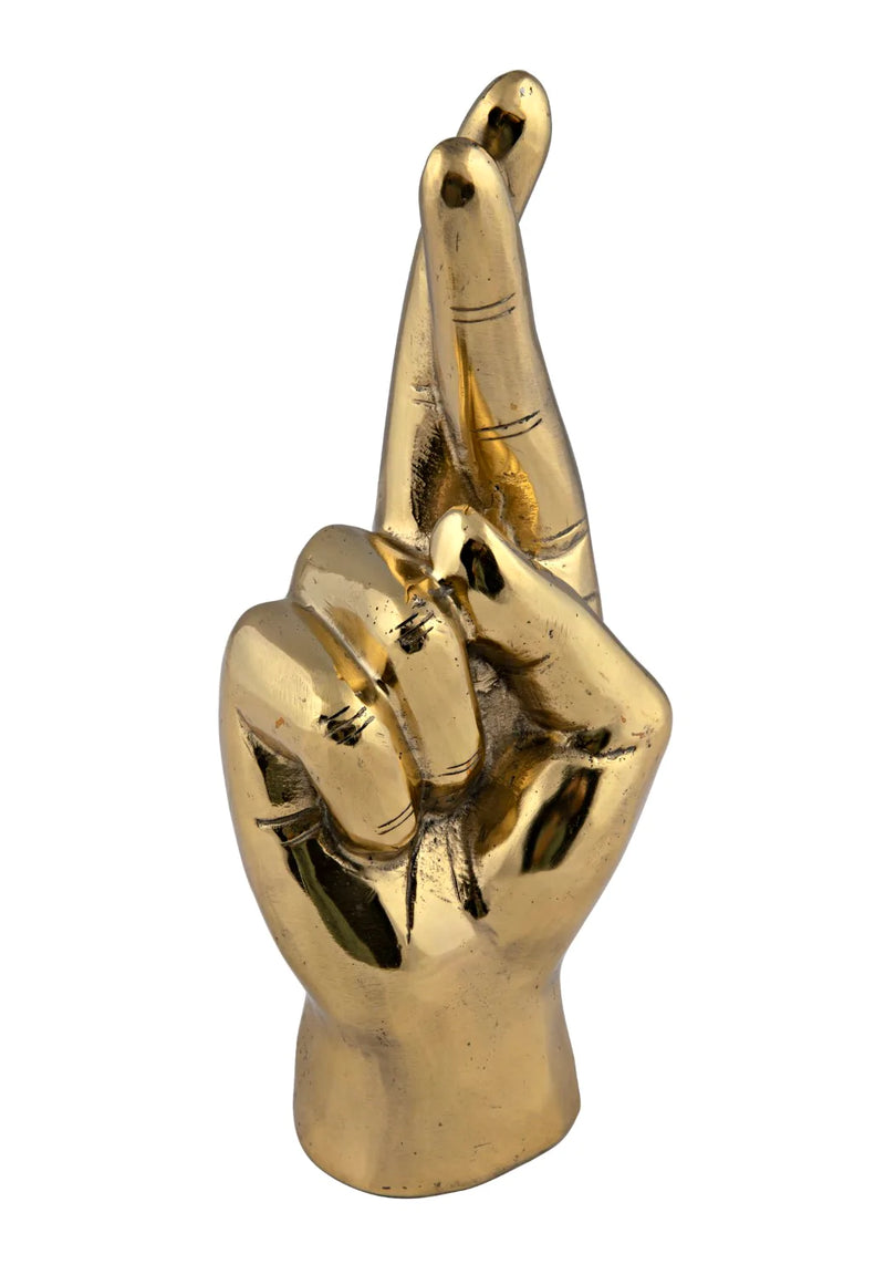 media image for fingers crossed sculpture in brass design by noir 2 281