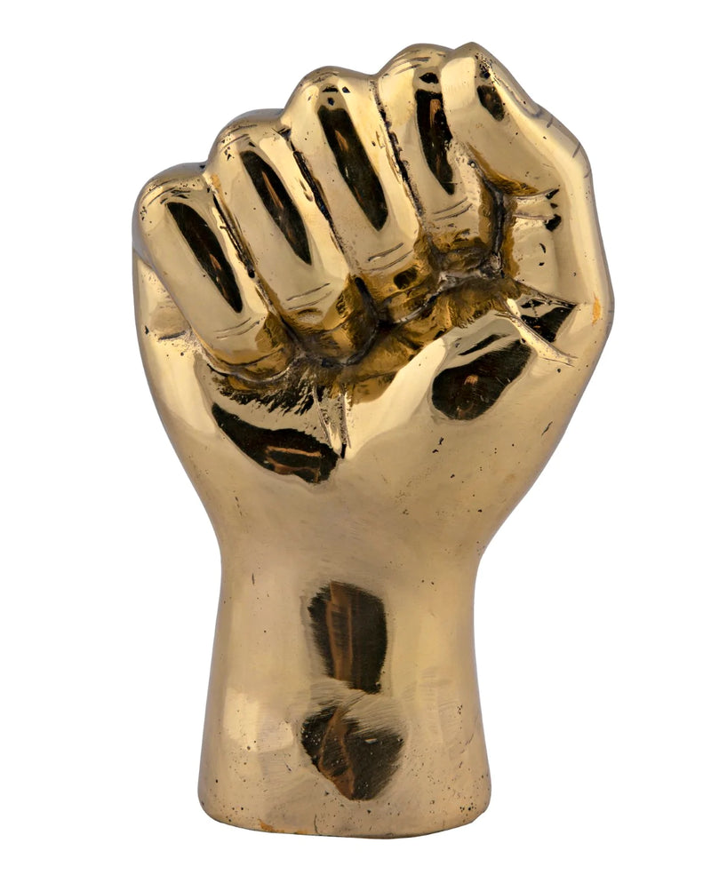 media image for the solidarity fist sculpture in brass design by noir 1 264