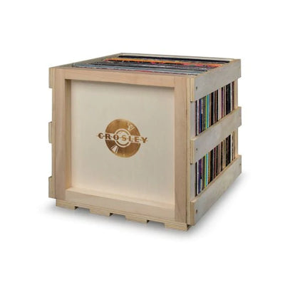 product image of stackable record storage crate natural 1 571
