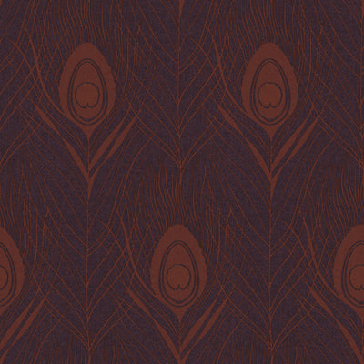 product image of sample peacock feather motif wallpaper in metallic red lilac from the absolutely chic collection by galerie wallcoverings 1 510