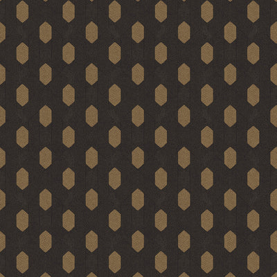 product image of Art Deco Style Geometric Motif Wallpaper in Black/Metallic/Brown from the Absolutely Chic Collection by Galerie Wallcoverings 511
