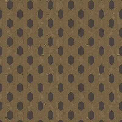 product image of Art Deco Style Geometric Motif Wallpaper in Brown/Metallic/Black from the Absolutely Chic Collection by Galerie Wallcoverings 552