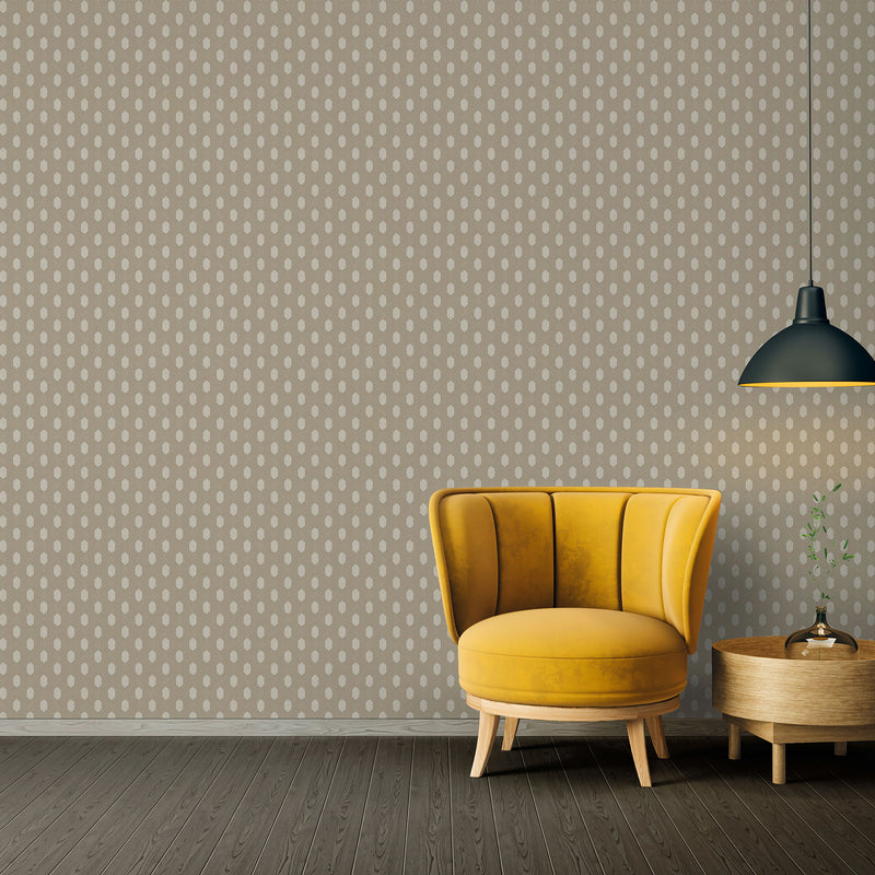 media image for Art Deco Style Geometric Motif Wallpaper in Beige/Grey/Metallic from the Absolutely Chic Collection by Galerie Wallcoverings 236
