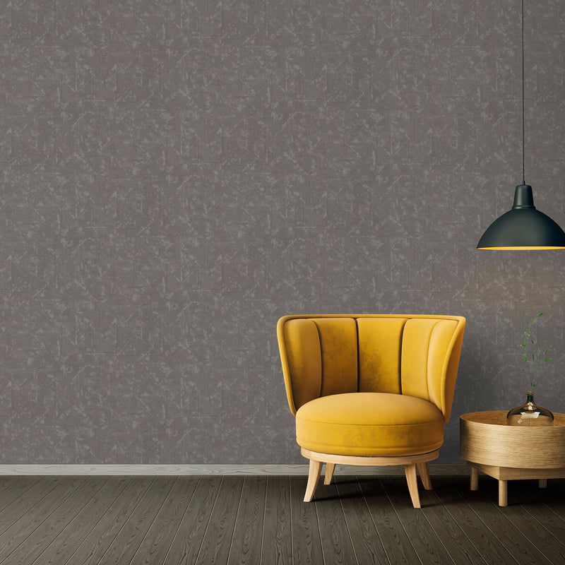 media image for Distressed Geometric Motif Wallpaper in Dark Grey/Metallic from the Absolutely Chic Collection by Galerie Wallcoverings 249