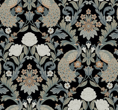 product image of sample plume dynasty black wallpaper from the arts and crafts collection by ronald redding 1 59