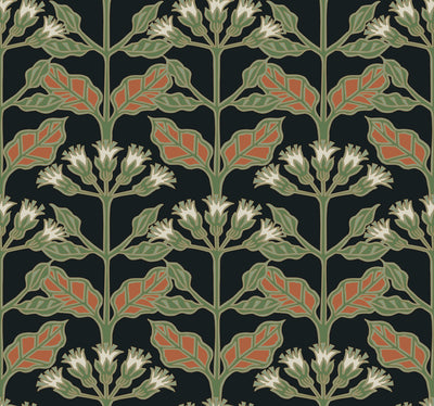 product image for Tracery Blooms Black/Multi Wallpaper from the Arts and Crafts Collection by Ronald Redding 78