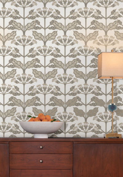 product image for Tracery Blooms White Wallpaper from the Arts and Crafts Collection by Ronald Redding 95