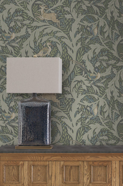 product image for Woodland Tapestry Sage Wallpaper from the Arts and Crafts Collection by Ronald Redding 99