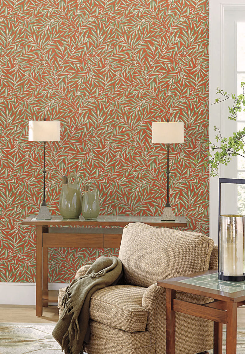 media image for Rowan Rust Wallpaper from the Arts and Crafts Collection by Ronald Redding 258
